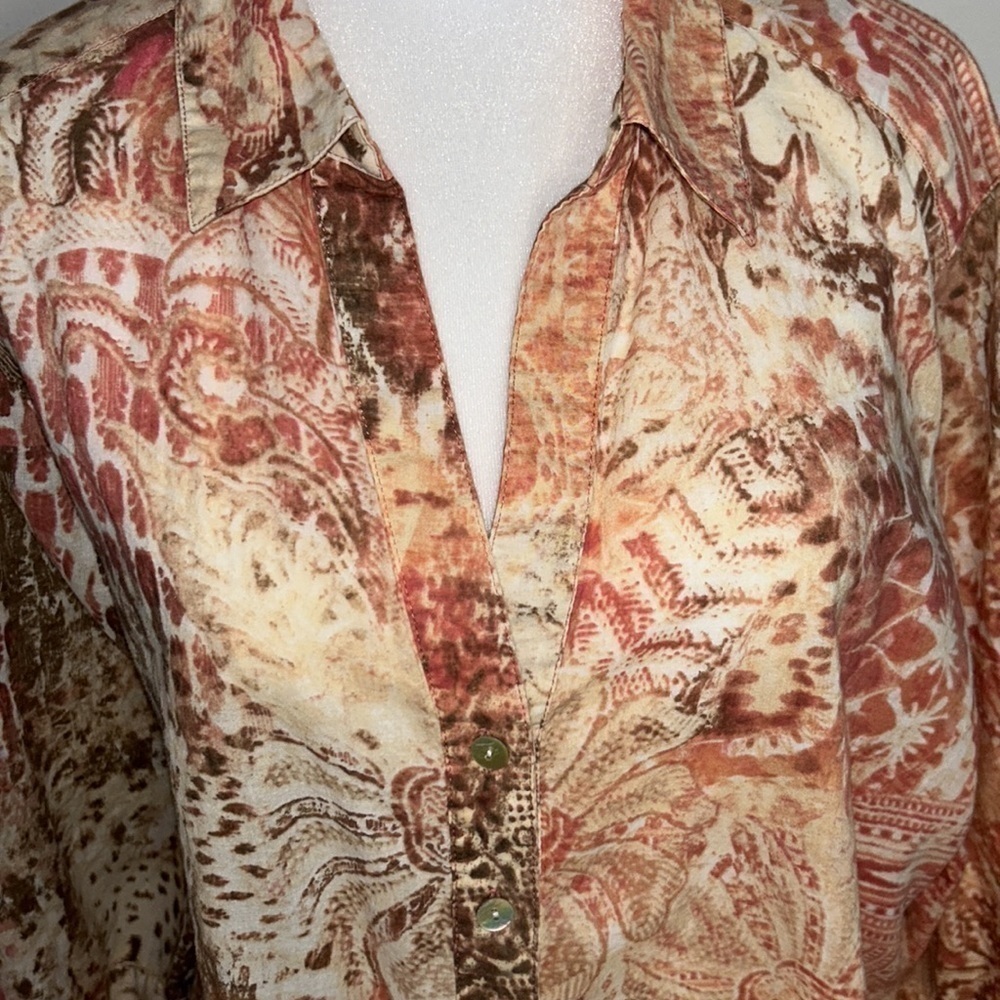 Gorgeous Chico's Bohemian Top Size 3 - Picture 4 of 8
